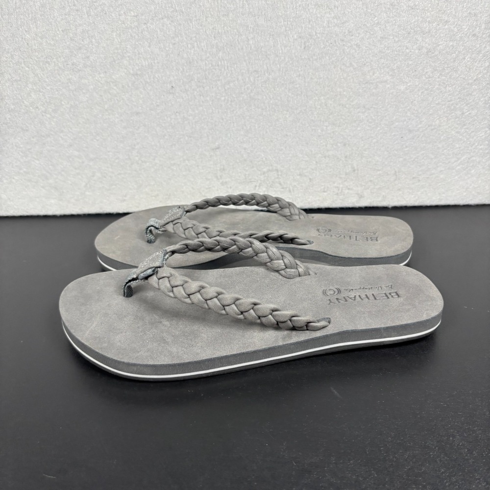 Cobian Bethany Braided Pacifica Sandals Womens Size 7 Charcoal Gray Flip Flops